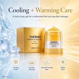 Thermo Firming Gold Gel for Body, Skin Firming Body Gel with Golden Gel Texture, Smoothing Massage Cream for Thighs, Belly, Arms & Legs, Moisturizing Body Care Formula for Fuller-Looking Skin