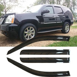 4pcs Original Shatterproof Rainproof Side Window Wind Deflectors for 07-14 Tahoe,Tape On Rain Guard Sets,Nice Looking Window Visors for Cars,Vent Deflector for 2007-2014 Tahoe (GMT900)/Yukon 94514