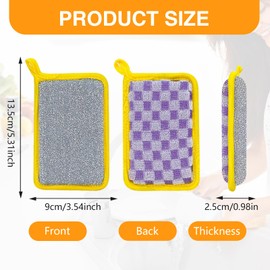 XdealCozyxc 5 Pcs Sponges Washing Up, Multi-Purpose Double Sided Bamboo Fibre Kitchen Sponge for Cleaning Dish (Random Color)