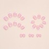HaoTrade 24pcs Almond False Nails French Tip, Nude Pink Short
