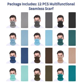 TAIYUNWEI Outdoor Multifunctional Scarf Sport Magic Seamless Scarf Magic Headscarf Elastic Headband Bandana UV Resistance Sports Headwear for Riding Motorcycling Hiking Fishing Yoga, Solid Color, 12