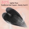 S-noilite Hair Toppers Real Hair Natural Black Toupee for Women