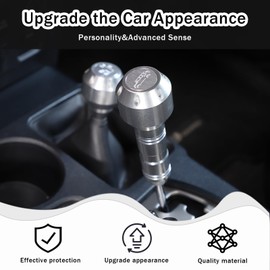 HIRUFAIT Car Shifter Knob Stick Head Replacement for Toyota FJ Cruiser 2007-2021 Accessories, Aluminum Alloy Automotive Gear Shift Handle Lever Head Replacement Interior Decoration (Silver)