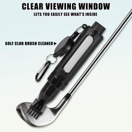 BOXOB Golfschläger Reinigungsbürste mit Wasserflasche, Auslaufsicher Golf-Reinigungswerkzeug mit Einziehbarem Clip und Karabiner Ballreiniger für Damen und Herren