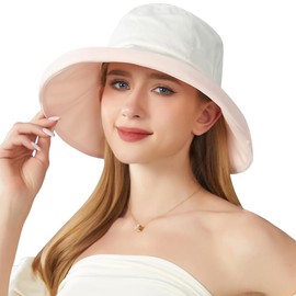 HUAMULAN Women Wide Brim Sun Hats Summer UV Protection Bucket Fishing Hat for Beach Hiking Garden Travel Lawn Work Chin Strap