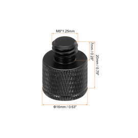 QUARKZMAN 4 Piece Microphone Stand Adapter M8 Female to 3/8 Male Thread Screw Adapter Aluminum Alloy for Microphone Tripod Mount (Black)