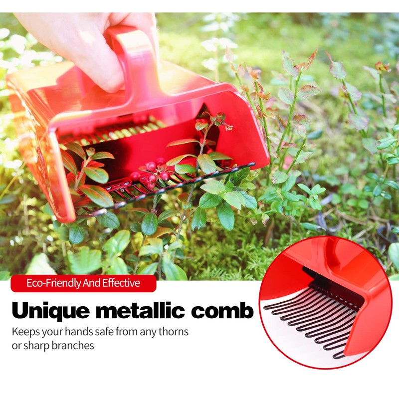 Berry Picker, 2 Pack Berry Pickers and Rakes with Metallic