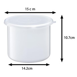 Takagi Metal FS-12W Storage Container, Canister, Umeboshi Container, Enamel, 4.7 inches (12 cm), 0.4 gal (1.1 L), Dishwasher Safe