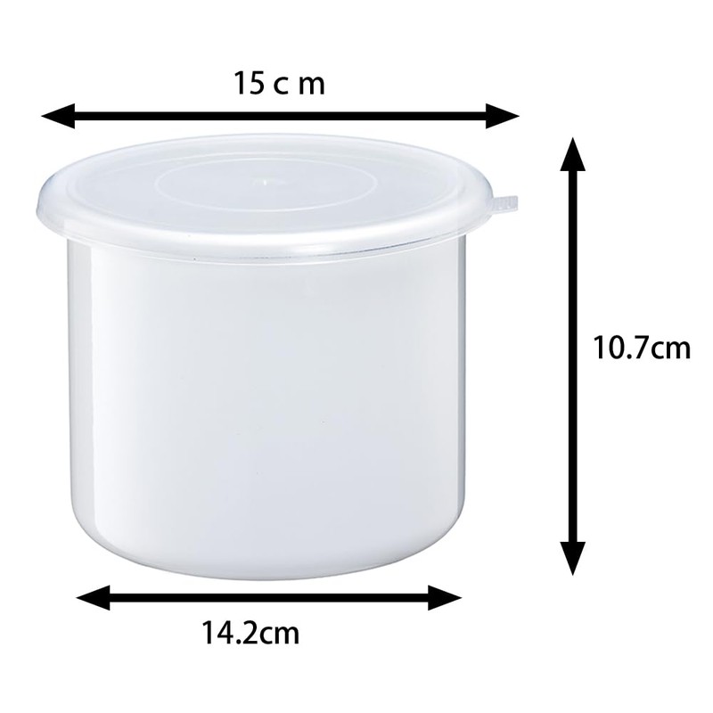 Takagi Metal FS-12W Storage Container, Canister, Umeboshi Container, Enamel, 4.7