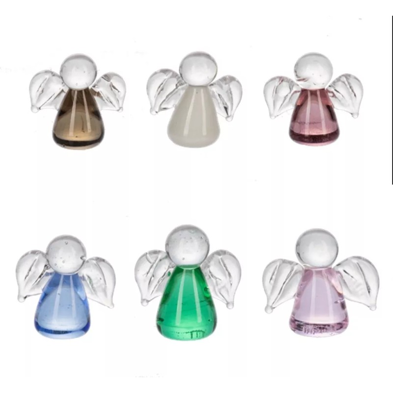 Ganz TINY Glass "ANGEL WISHES" Figurine "WHITE for Friendship"" +Card