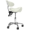 LIMKOMES Saddle Stool with Wheels,Rolling Stool with Back Support,Ergonomic Stool