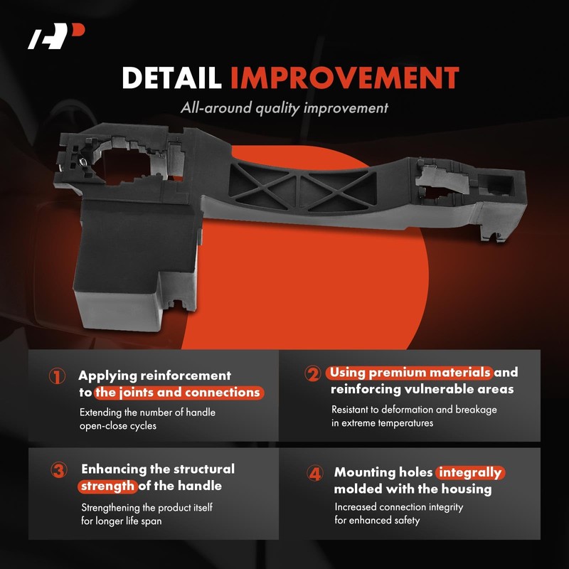 A-Premium Rear Right Passenger Side Exterior Door Handle Compatible with