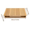 Name Badge Holder, 32 Grids Wooden ID Badge Tray Organizer