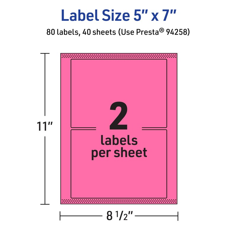 Avery Printable Rectangle Labels with Sure Feed Technology, 5" x