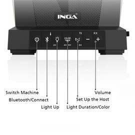 INGA Outdoor Speaker, Bluetooth Wireless Speaker with Lights, Sync up to 100 Speakers, IPX5 Waterproof, 25W, 2 Packs, Portable for Outdoors/Patio/Porch/Pool
