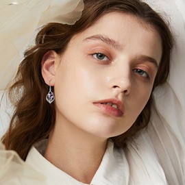 Scottish Thistle Earrings 925 Sterling Silver Butterfly Scottish Thistle Flower Hanging Earrings Flower Scotland Jewellery Gift for Women Girls Women Scottish, Sterling Silver, No Gemstone