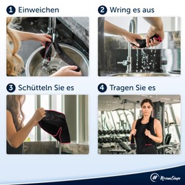 NirvanaShape ® Cooling Towel Ice Cold with Instant Cooling Effect | Cooling Towel Ultralight Odour Inhibiting | Ideal for Sports & Leisure | For Running, Strength Training, Yoga, Golf, Hiking & Camping, black, 80 x 30 cm