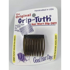 Good Hair Days Grip Tuth Hair Combs 40073 Set of 2, Shell 1 1/2" Wide Combs