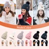 Womens Beanie Hat Gloves Set Winter Knitted Beanie Hat for