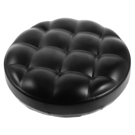 Cabilock Round Chair Cushion - PU Bar Stool Replacement Padded, Waterproof Leather Seat Cushion, Rotate Chair Pad Accessory (Black)