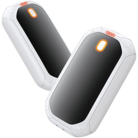 2 Pack Hand Warmers Rechargeable, 2025 New Portable Magnetic Electric with 12hrs Warmth, Double-Sided Heating Pocket Size for Outdoors, Camping - Black+White