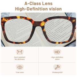 JiSoo Womens Reading Glasses 2.75 Oversized Readers for Women Designer Reading Glasses Women with Spring Hinge, Brown Tortoise Shell 2.75