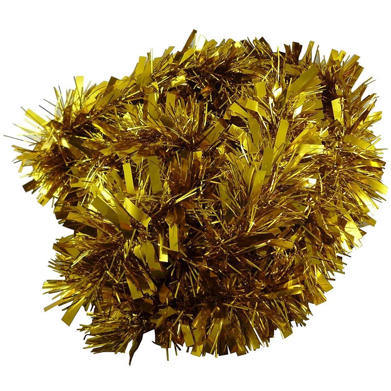 SHATCHI 1.8m/6ft Gold Luxury Deluxe Chunky Christmas Tinsel Garland Xmas