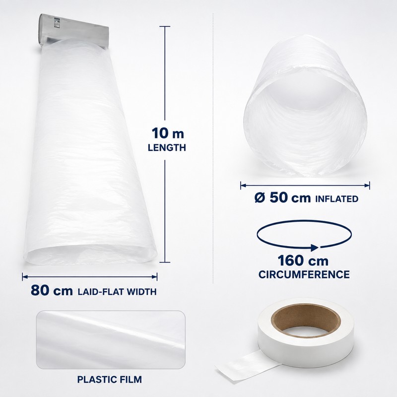 Flexible Air Conditioner Blowing Bag Duct, 32.8–65.6 ft Length Options