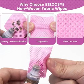 400 Pcs Pink Lint Free Nail Wipes, Fabric Nail Polish Remover Wipes, Non-Woven Glue Cleaning Wipes Suitable for Cleaning Tweezers and Glue Bottle Nozzle, Super Absorbent, Nail Art and Polish