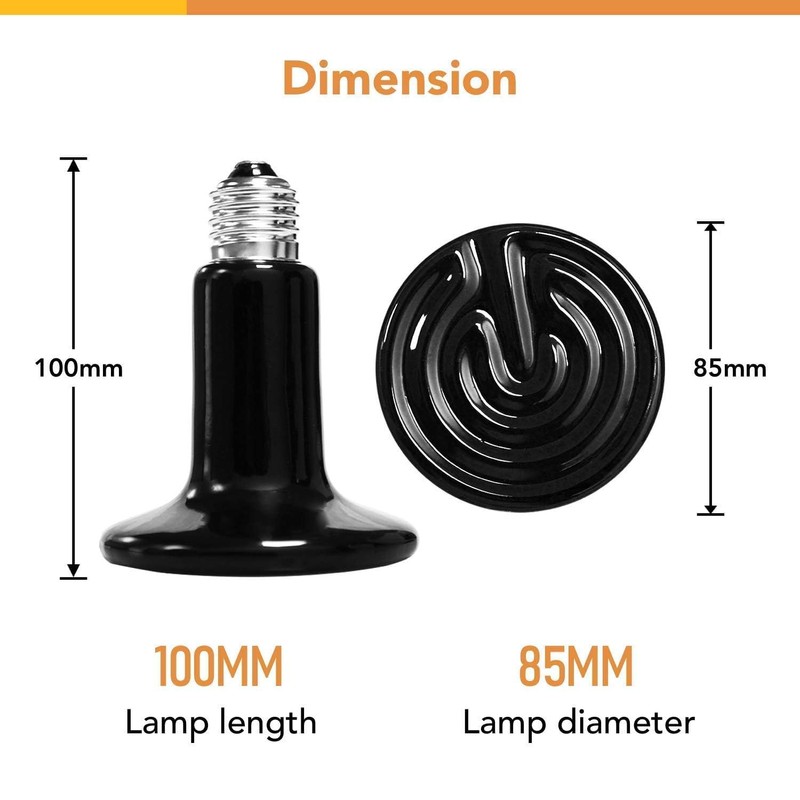 Simple Deluxe 100W Ceramic Reptile Heat Lamp Bulb & 150W