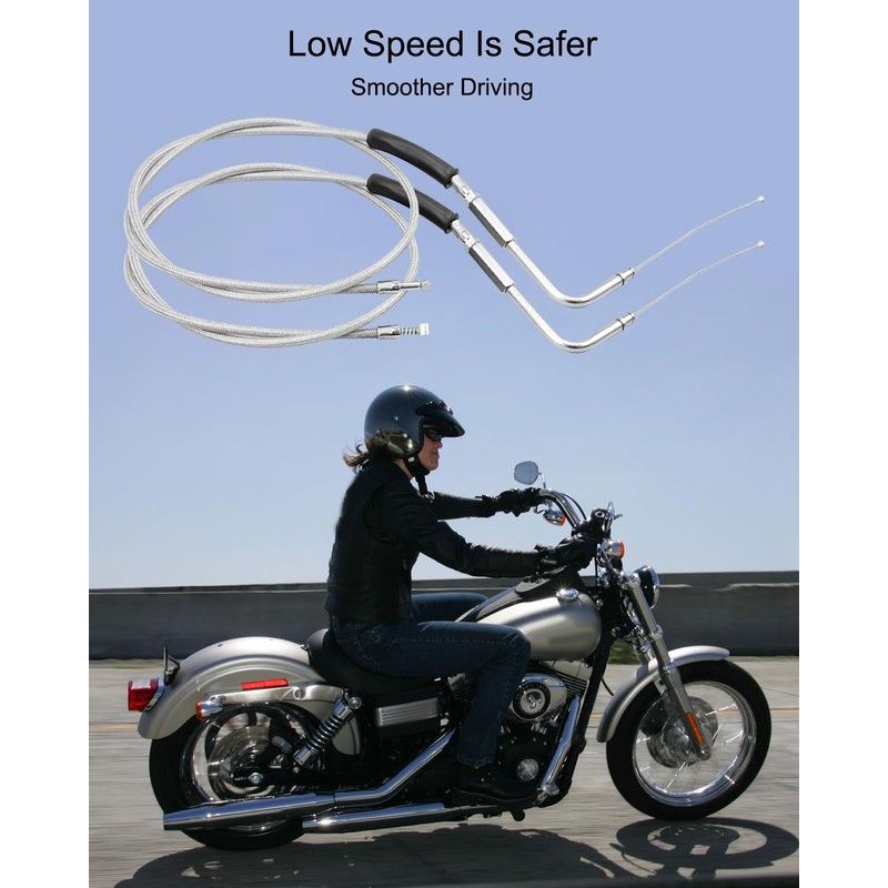 42in Throttle Idle Cable Set Replace 56579-02A Fit for Harley-Davidson