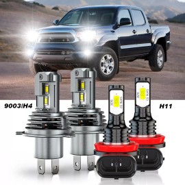 CHUSYYRAY For Toyota Tacoma 2012-2015 4X Combo LED Headlight Hi/Lo Beam Fog Light Bulb Kit