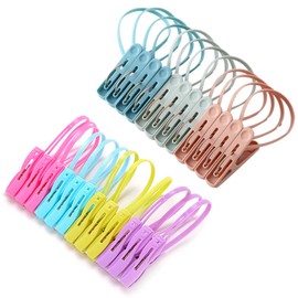 Set of 24 Clothespins in 7 Colors, Anti-Slip, Strong Pinch for Rod, Futon Shears, Plastic, Room Drying, Outdoor Drying, Anti-Slip, Windproof, Old Color, Random Shipping, Laundry Pinch