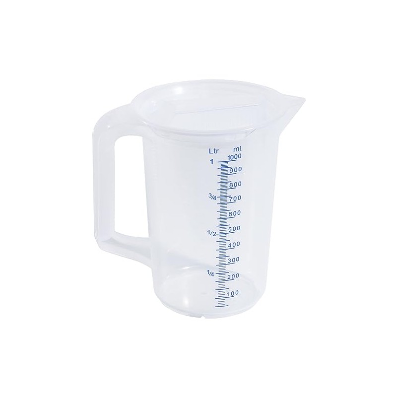 Milky Transparent Measuring Jug with Lid