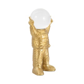 Sagebrook Home Aluminum and Glass Astronaut with Crystal Orb Head Sculpture, Gold and Clear – Inspiring Home Decor