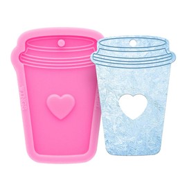 Shiny Glossy Coffee Cup Making Silicone Molds Keychain Polymer Clay Mold Necklace Epoxy Jewellery Silicone Mold Resin Crafting Molds DIY Keychain Mold