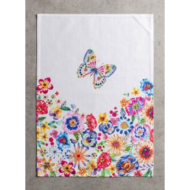 Maison d'Hermine Happy Florals 1 High Summer, 100% Cotton Set of 3 Multi-Purpose Kitchen Towels, Soft Absorbent Tea Towels, Bar Towels, Spring / Summer (50 cm x 70 cm)