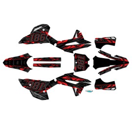 Kalair GFX Graphics Kit for Honda CRF250R (2022-2023) Twitch Series Red 09 Mil - Dirt pit bike motorcycle stickers, dirtbike racing automotive decal motocross accessories no-plastics
