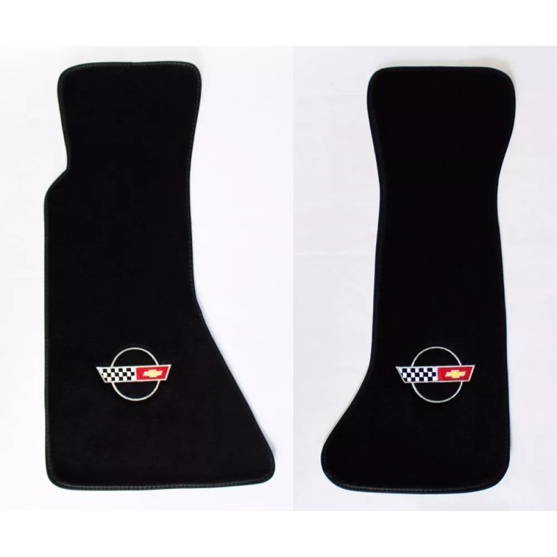 AFM NEW! FLOOR MATS 1984-1996 Corvette With Embroidered Circle Emblem