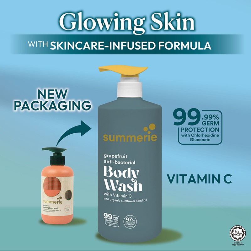 Summerie Grapefruit Anti-Bacterial Body Wash with Vitamin C Refill Pack