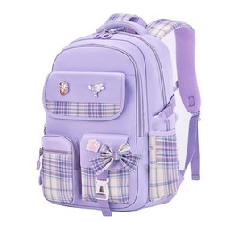 YTAIK Buy Girls Backpack, Lightweight Pink Bookbag Backpack Kawaii School Backpack Backpack for Middle High School (Purple)
