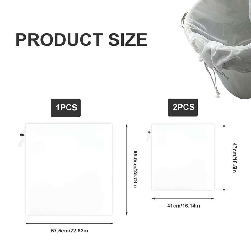 DEANKEJI Juice Filter Bags, Pack of 3, Reusable Nylon Hop