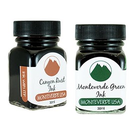 Monteverde 60ml Core Fountain Pen Ink Bottle (30ml Canyon Rust Ink Bottle G309CP, 30ml Monteverde Green Ink Bottle G309MG)