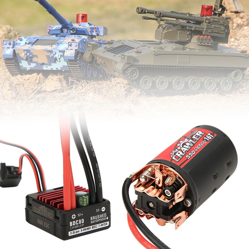 SURPASS 5-Slot 550 0.57 Wire 16T Brushed Motor +BCD80A ESC