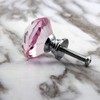 Pink Crystal Drawer Knobs - 6 PCS 30MM Glass Drawer