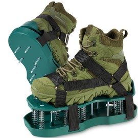 Lawn Aerator Shoes with Spring Base- Lawn Aeration or as Screed Shoes ,Heavy-Duty Spike Shoes for Lawn Care, Essential Gardening Tools and Aerator Lawn Tool for Efficient Lawn Care for Yard (Green)