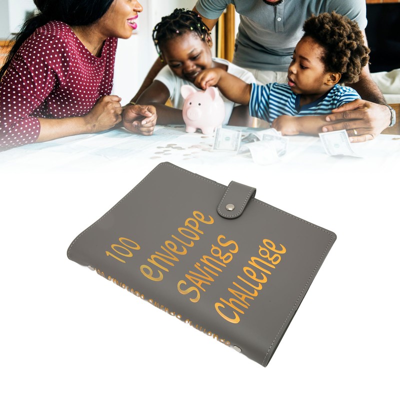 Money Saving Binder Waterproof PU Leather A5 Budget Binder with