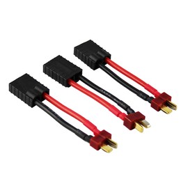 OliYin 3pcs Male Deans to Female TRX Connector Adapter Charger Cable 14awg 5cm for Slash E Revo(pack of 3)
