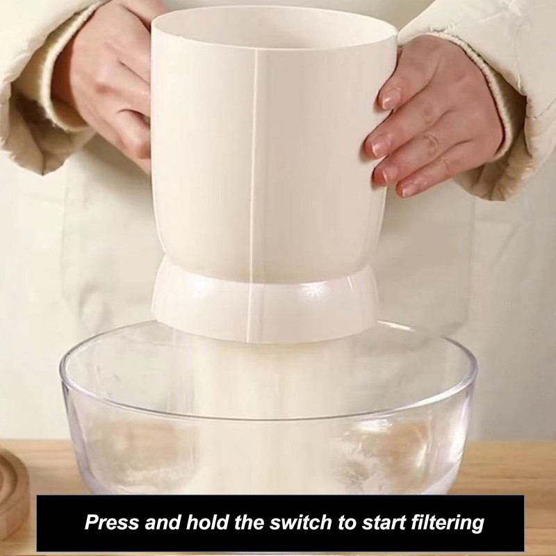 Electric Flour Sifter 4 Cup Capacity Washable Battery Operated Electric