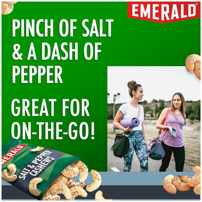 Emerald Nuts, Salt & Pepper Cashews, 100 Calorie Packs, 7